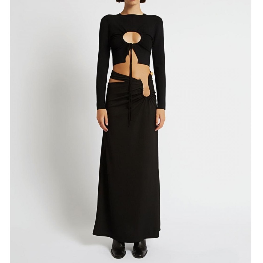 Christopher Esber Skirts | Floating Belt Ruched Quartz Skirt Black